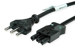Kabel síťový, Itálie CEI 23-50, Typ-L (M) - GST18(F), 3m, černý (375.110)