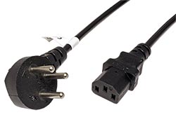 Kabel síťový Izrael, SI32 (typ H) - IEC320 C13, 3m, černý