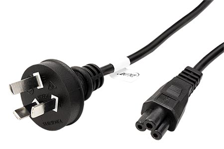 Kabel síťový k notebooku, Austrálie AS 3112 (typ I) - C5, 2m, černý