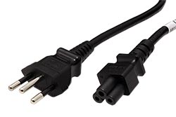 Kabel síťový k notebooku Brazílie  IEC 60906-1 (typ N) -  IEC320 C5, 1,8m, černý