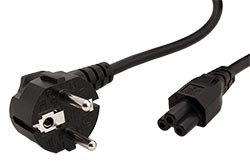 Kabel síťový k notebooku, CEE 7/7(M) - IEC320 C5, 1,8m (trojlístek), černý