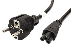 Kabel síťový k notebooku, CEE 7/7(M) - IEC320 C5 (trojlístek), 10m, černý