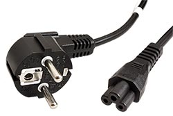 Kabel síťový k notebooku, CEE 7/7(M) - IEC320 C5 (trojlístek), 3m, černý