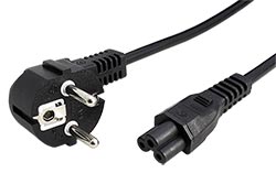 Kabel síťový k notebooku, CEE 7/7(M) - IEC320 C5 (trojlístek), černý, 3m, černý