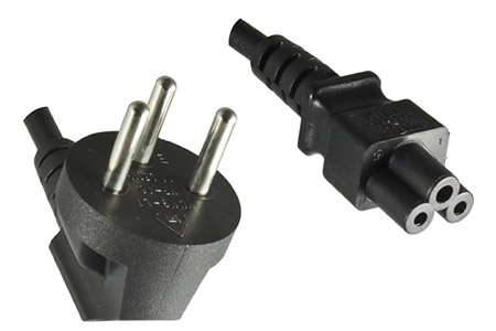 Kabel síťový k notebooku Izrael, SI32 (typ H) - IEC320 C5, 1,8m, černý