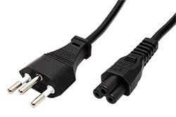 Kabel síťový k notebooku Švýcarsko, SEV1011 T12 (typ J) - IEC320 C5, 1,8m, černý