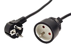 Kabel síťový prodlužovací 230V, CEE 7/7(M-F), 10m, černý