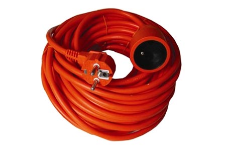 Kabel síťový prodlužovací 230V, CEE 7/7(M-F), 20m, oranžový