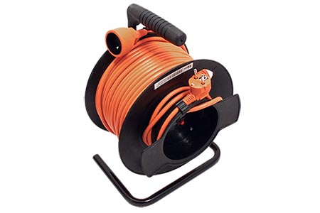 Kabel síťový prodlužovací 230V, CEE 7/7(M-F), na bubnu, 50m, oranžový