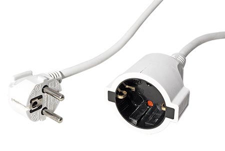 Kabel síťový prodlužovací 230V, DE, CEE 7/7(M) - CEE 7/3(F), 10m, bílý (341.203S)