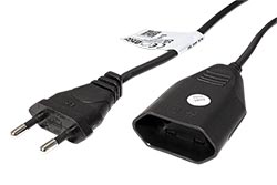 Kabel síťový prodlužovací CEE 7/16,230V/2,5A, černý, 5m (233.186)