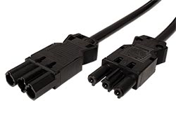 Kabel síťový prodlužovací GST18(M - F), 0,3m, černý (375.050)