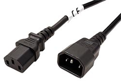 Kabel síťový prodlužovací, IEC320 C14 - C13,  10m, černý