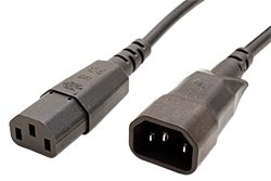 Kabel síťový prodlužovací, IEC320 C14 - C13, 1m, černý (356.120)