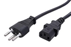Kabel síťový Švýcarsko, SEV1011 (typ J)- IEC320 C13, 3m, černý