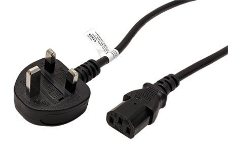 Kabel síťový UK, BS1363 (typ G) - IEC320 C13, 1,8m, 5A, černý