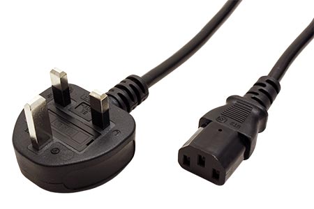 Kabel síťový UK, BS1363 (typ G) - IEC320 C13, 5m, černý