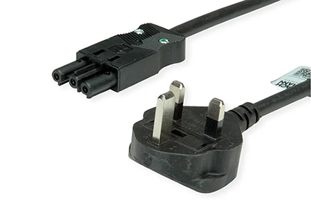 Kabel síťový, UK BS1363 Typ-G (M) - GST18(F), 3m, černý (375.069)