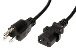 Kabel síťový US, NEMA-5 - IEC320 C13, 1,8m, černý