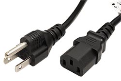 Kabel síťový USA, NEMA-5 (typ B) - IEC320 C13, 1,8m, černý
