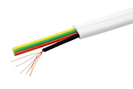 Kabel telefonní 4 žíly, bílý, 100% měď, 100m, AWG30