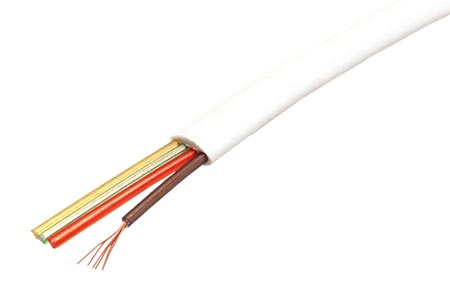 Kabel telefonní 4 žíly, bílý, CCA, 100m