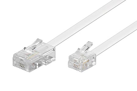 Kabel telefonní RJ45 - RJ11, bílý, 10m