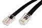 Kabel telefonní RJ45 - RJ45, plochý, černý, 1m