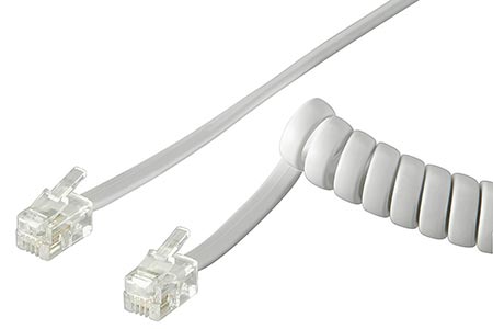 Kabel telefonní RJ9 4/4, bílý, 7m, kroucený