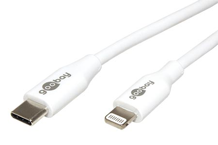 Kabel USB C - Lightning, 0,5m, bílý
