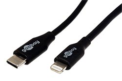Kabel USB C - Lightning, 0,5m, černý