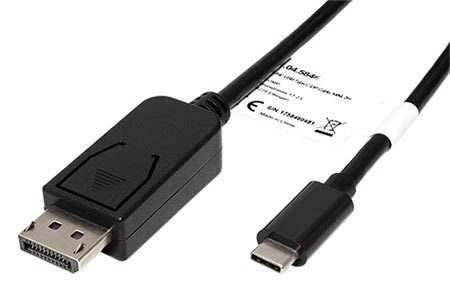 Kabel USB C(M) -> DisplayPort(M), 4K@60Hz, 1m