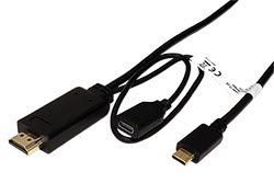 Kabel USB C(M) -> HDMI A(M) + USB C(F) PD, 4K@60Hz, 1 m, černý