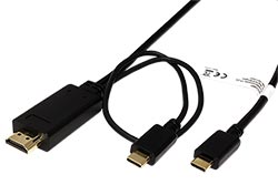 Kabel USB C(M) -> HDMI A(M) + USB C(M) PD, 4K@60Hz, 2m, černý