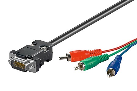 Kabel VGA MD15HD -> 3x Cinch (M), RGB, 10m