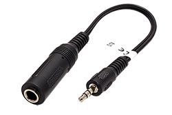 Kabelová redukce jack 3,5 M - jack 6,35 F, 0,2m