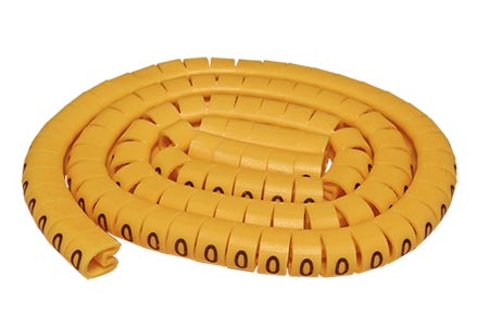 Kabelový značkovač 10x 100ks, čísla 0-9, 3mm - 5,2mm, žlutý