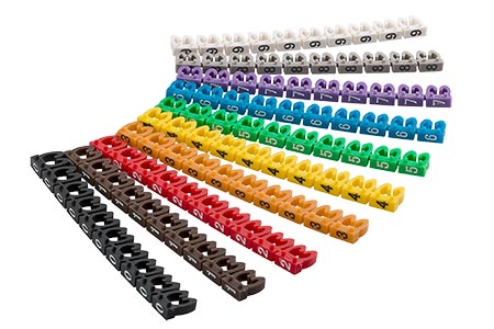 Kabelový značkovač 10x10, čísla 0-9, 10 barev, 4mm