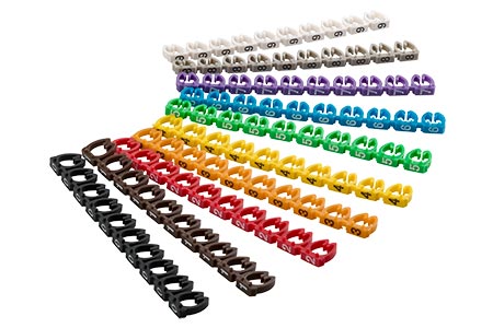 Kabelový značkovač 10x10, čísla 0-9, 10 barev, 6mm