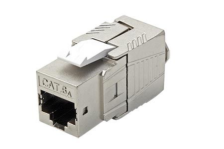 Keystone konektor RJ45 kat. 6, stíněný, 180°, montáž bez nástrojů