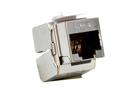 Keystone konektor RJ45 kat. 6, stíněný, 180°, montáž bez nástrojů