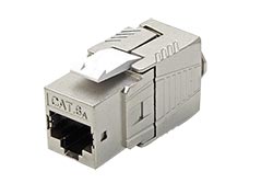 Keystone konektor RJ45 kat. 6, stíněný, 180°, montáž bez nástrojů