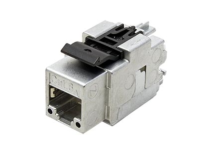 Keystone konektor RJ45 kat. 6a stíněný, 180°, stříbrný, 2ks (100023225)