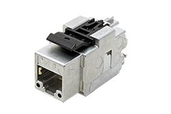 Keystone konektor RJ45 kat. 6a stíněný, 180°, stříbrný, 2ks (100023225)