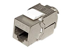 Keystone konektor RJ45 kat. 8.1, stíněný, 180°, montáž bez nástrojů