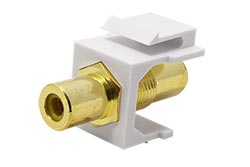 Keystone spojka cinch(F) - cinch(F), zlacená, žluté konektory