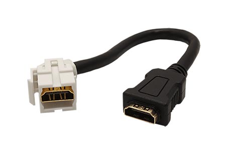 Keystone spojka HDMI A(F) - HDMI A(F), 15cm, bílá