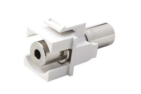 Keystone spojka Jack 3,5mm (F) - Jack 3,5mm(F), bílá