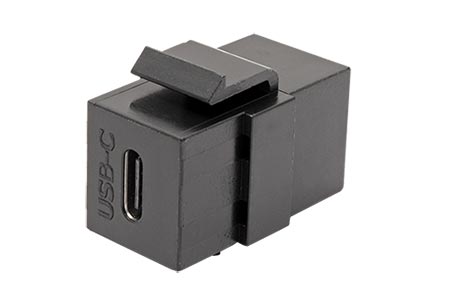 Keystone spojka USB C(F) - USB C(F), 100W, vertikální, černá (BM0022463)