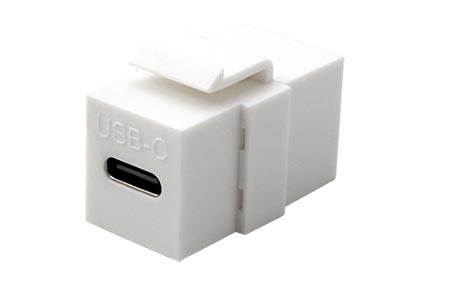 Keystone spojka USB C(F) - USB C(F), 10Gbps, horizontální, bílá